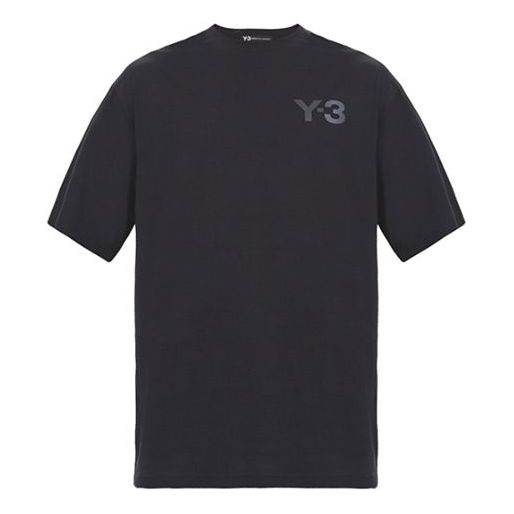 Men's Y-3 Logo Pattern Casual Round Neck Short Sleeve Black DY7137