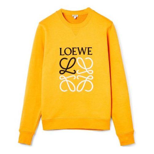 Men's LOEWE Anagram Logo Embroidered Cotton Pullover Orange H526341XA1-9100