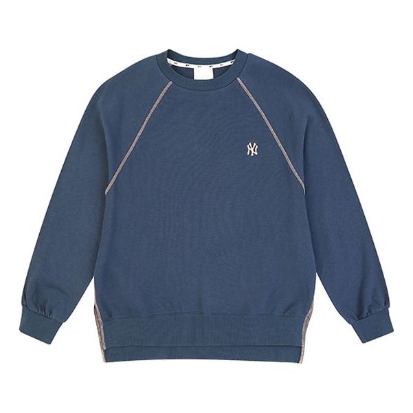 MLB Yankees Loose Side Athleisure Casual Sports Round Neck Long Sleeves Unisex Navy Blue 31MTW3011-50N