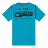 Off-White SS20 Wavy Line White Printing Loose Men Blue OMAA038R201850043910