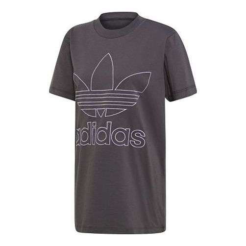 (WMNS) adidas originals Boyfriend Casual Sports Short Sleeve Gray DU9983