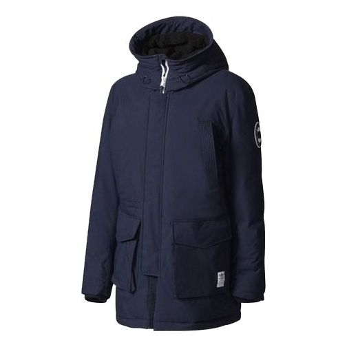 adidas originals Long Thicken Stay Warm Down Jacket Blue BQ5259