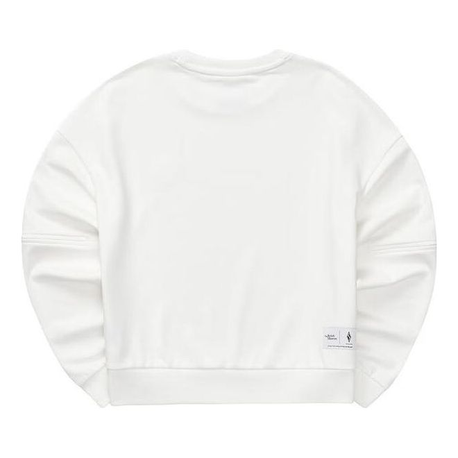 (WMNS) Skechers Solid Color Loose Round Neck Pullover Sweatshirt 'Whtie' L322W086-0074