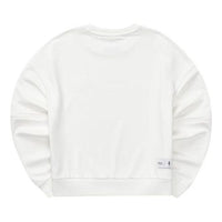 (WMNS) Skechers Solid Color Loose Round Neck Pullover Sweatshirt 'Whtie' L322W086-0074