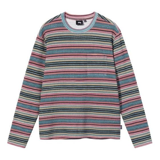 Men's Stussy FW21 Stripe Long Sleeves Khaki 1140274