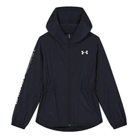 (GS) Under Armour Woven Branded Full Zip Hooded Jacket 'Black' 233204521