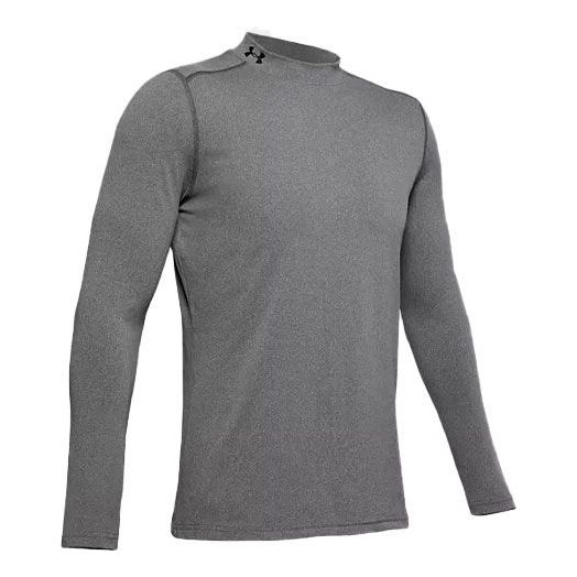 Under Armour ColdGear Armour Fitted Mock Long Sleeve T-shirt 'Charcoal Light Heather ' 1345703-019