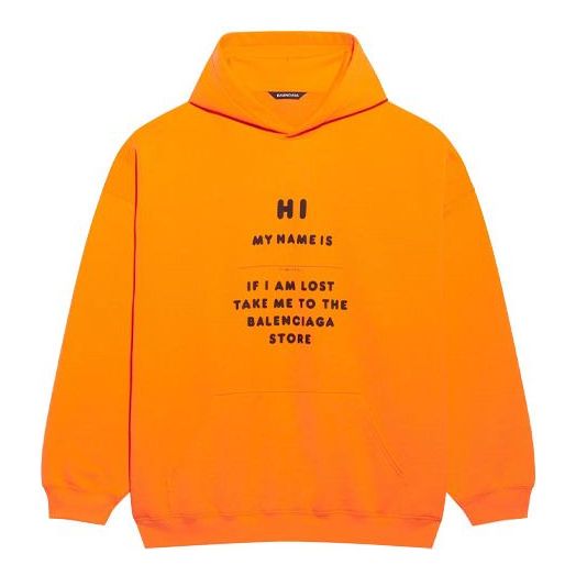 (WMNS) Balenciaga FW21 Alphabet Loose Hoodie Orange 651799TKVH67513