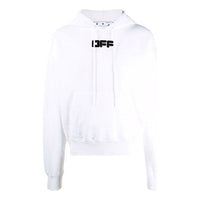 Men's Off-White FW21 Chest Logo Printing Drawstring Hood Long Sleeves Loose Fit White OMBB037F21FLE0020110