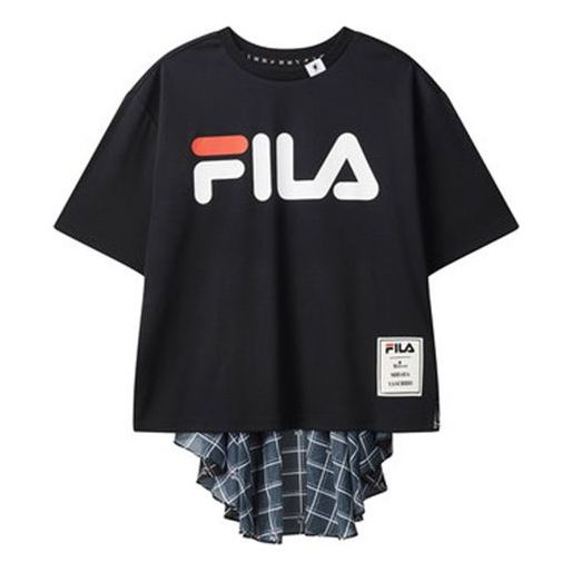 (WMNS) FILA x MIHARA Short Sleeve Navy Blue Splicing F71W038109F-NV