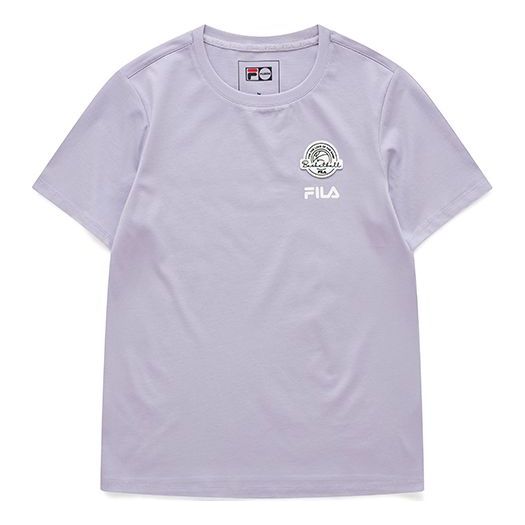 FILA FUSION Pattern Round Neck Sports Short Sleeve Purple T11W128103A-VT