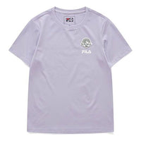 FILA FUSION Pattern Round Neck Sports Short Sleeve Purple T11W128103A-VT