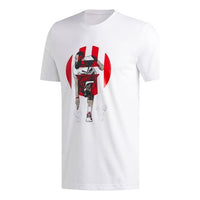 adidas Harden Geek Up Printing Sports Round Neck Short Sleeve White DU6292