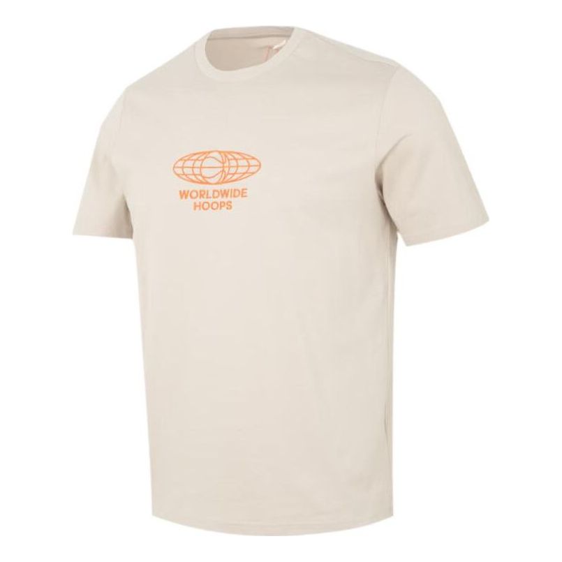 adidas Polo Estampado Worldwide Hoops Globe Basketball T-Shirts Asia Sizing 'Beige' IC1875