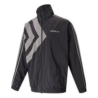 adidas originals logo Printing Stand Collar Sports Jacket Gray GL6156
