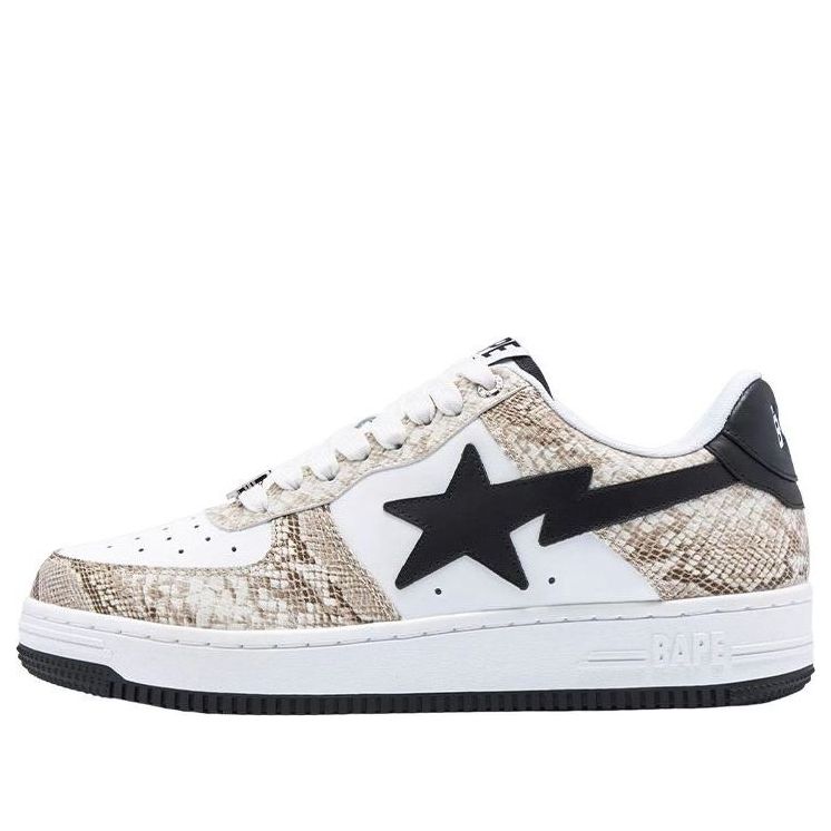 (WMNS) A BATHING APE Sta Leather Low 'White' 1I80-291-009-BEIGE