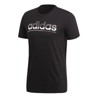 adidas Fading Linear Sports Logo Printing Round Neck Short Sleeve Black CV4502