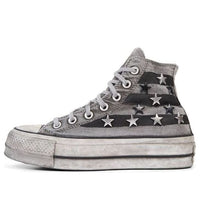 (WMNS) Converse Chuck Taylor All Star Vintage Star Studs Platform High Top Thick Sole Dirty Shoes Grey White 565757C