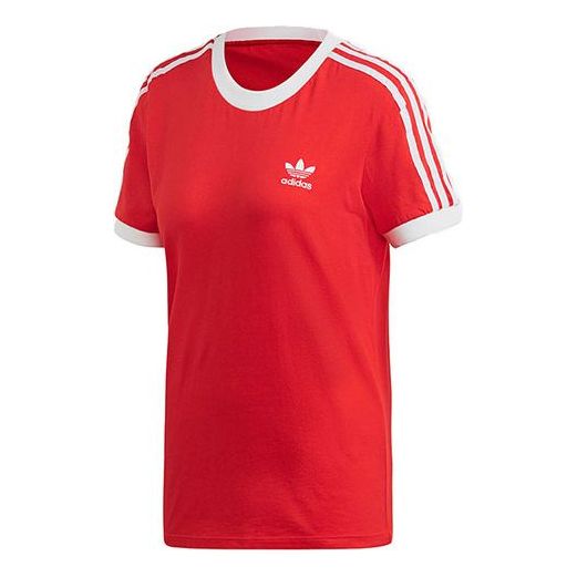 (WMNS) adidas originals 3 STR TEE Sports Short Sleeve Red FM3318