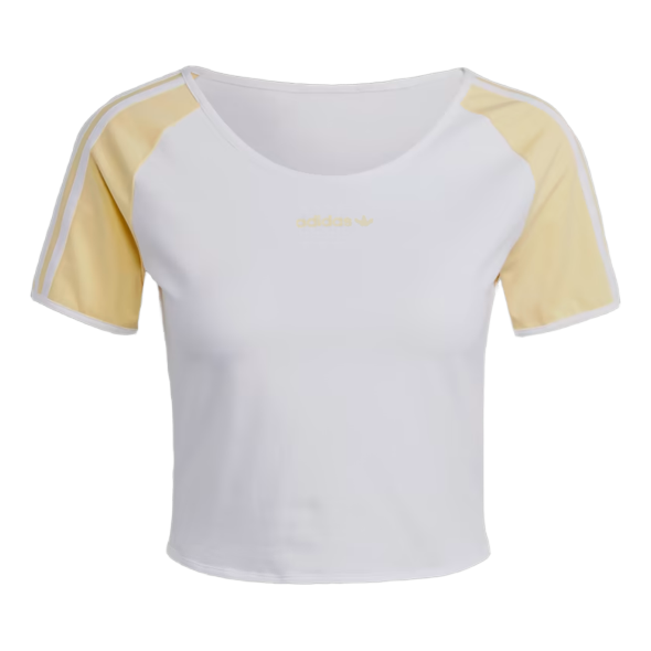 (WMNS) adidas originals Logo Short T-Shirts 'White Yellow' IT8152