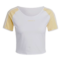 (WMNS) adidas originals Logo Short T-Shirts 'White Yellow' IT8152