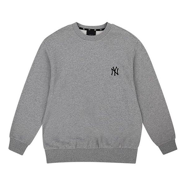 MLB Unisex New York Yankees Logo Embroidery Round-neck Sweatshirt Gray 31MTZ1941-50M
