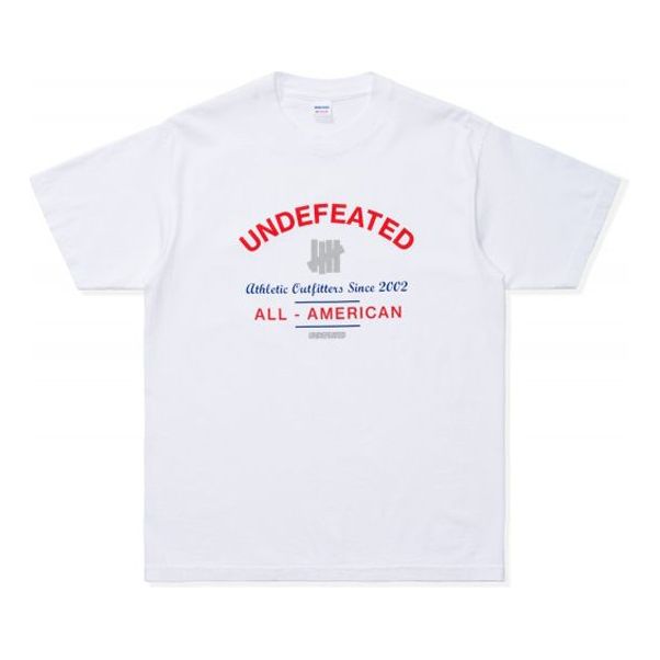 Men's UNDEFEATED All American Tee Alphabet Printing Short Sleeve White 80096-WHITE