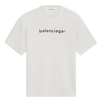 Balenciaga SS21 Logo Lettering Unisex Beige 612965TIV542984