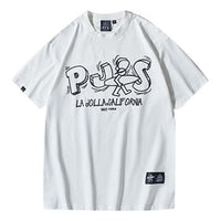 PJs Vigor Surf Alphabet LOGO Basic Pattern Casual Pure Cotton Unisex White 20SSTS1005-P