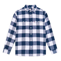 Men's Levis Plaid lapel Long Sleeves Shirt Blue 19587-0132