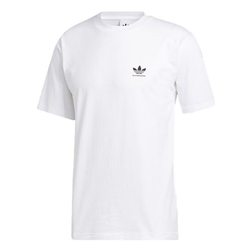 adidas originals Logo Printing Sports Short Sleeve White T-Shirt GL9849