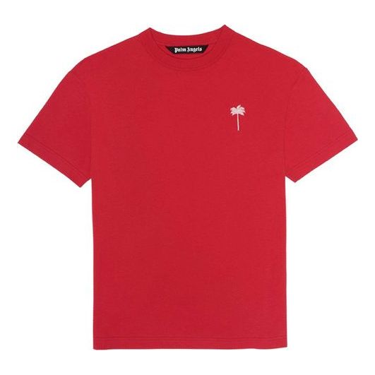 PALM ANGELS Big Palm Back Print Tee Large Brown Printing Short Sleeve Red PMAA038R207520302001
