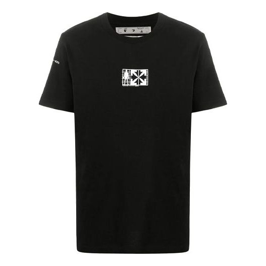 Off-White Arrows Pattern Printing Short Sleeve Black OMKA002E20FAB0011001