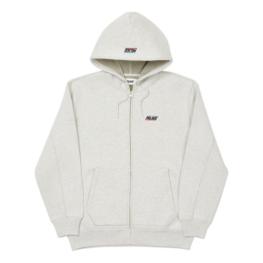 PALACE Drawstring hooded Zipper Jacket Unisex Gray P19CS276