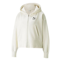 (WMNS) PUMA Classics Oversized Full Zip Hoodie Jacket 'White' 534369-73