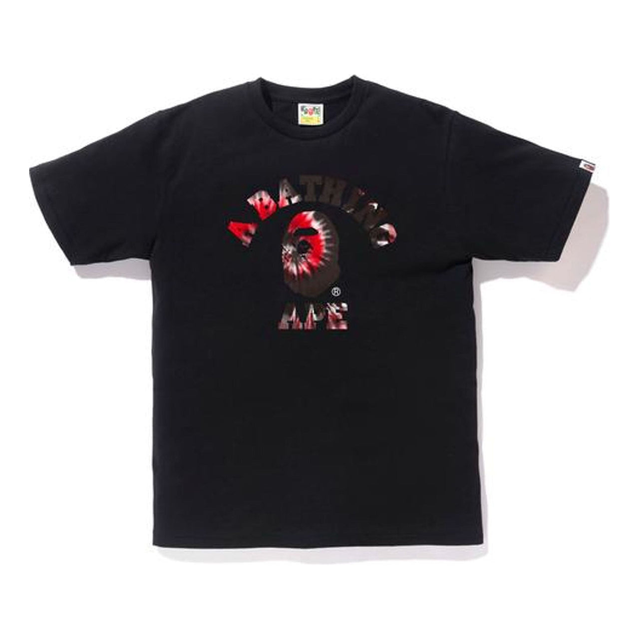 BAPE Tie Dye College Tee Black/Red BAPE-SS18-026