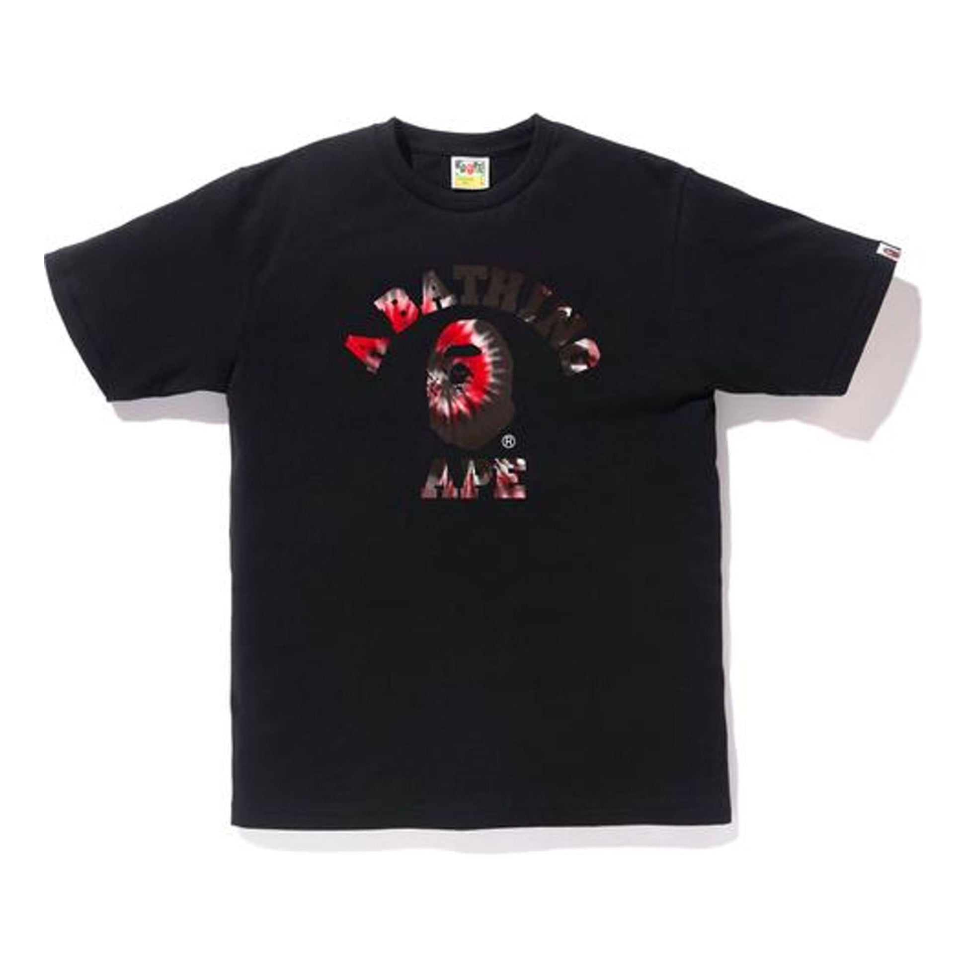 BAPE Tie Dye College Tee Black/Red BAPE-SS18-026