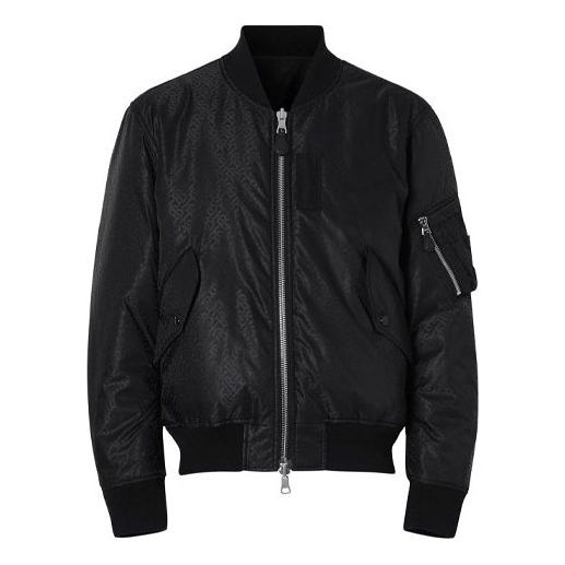 Men's Burberry Logo Double Sided aviator Jacket Black 80192011