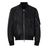 Men's Burberry Logo Double Sided aviator Jacket Black 80192011