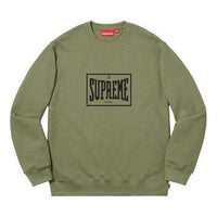 Supreme SS19 Warm Up Crewneck LightOlive logo SUP-SS19-411