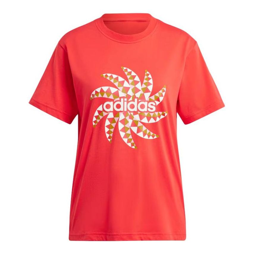 (WMNS) adidas x FARM Rio Graphic T-shirt Asia Sizing 'Red' IQ4486