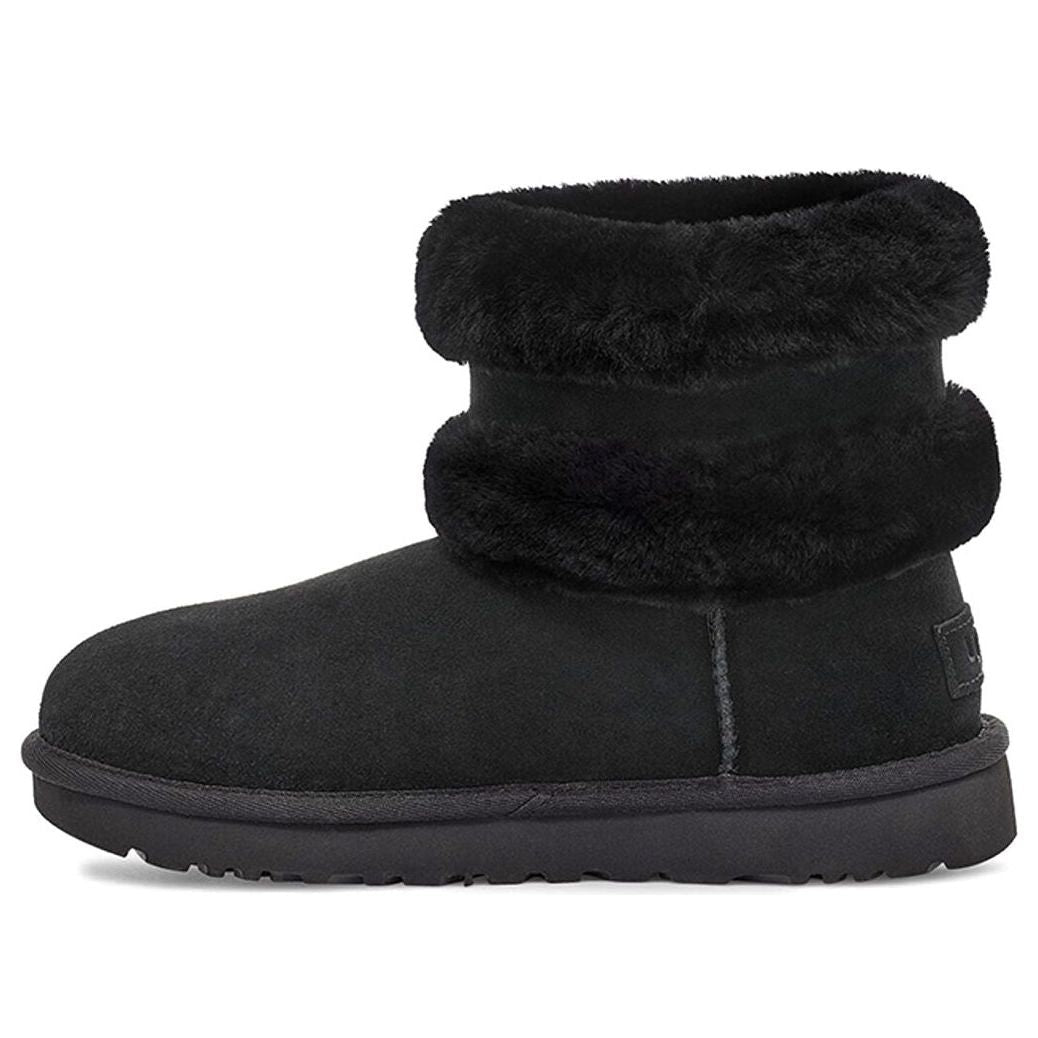(WMNS) UGG Fluff Mini Belted Snow Boots Black 1112483-BLK