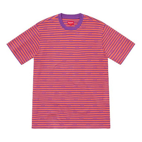 Supreme SS19 Logo Stripe SS Top Logo Tee SUP-SS19-10161