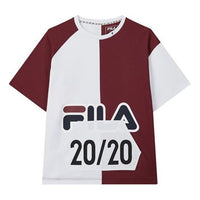 Men's FILA x MIHARA YASUHIRO/ Mihara Yasuhiro Loose Short Sleeve Red Splicing T-Shirt F71M038108F-RD