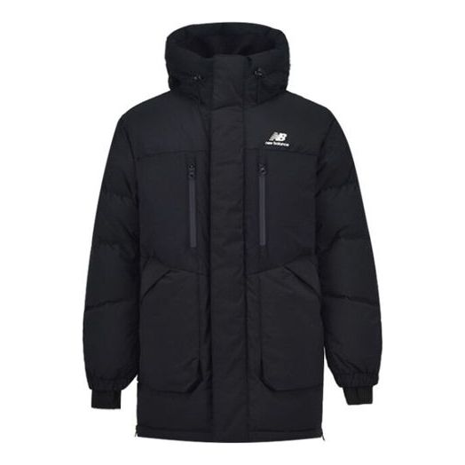 New Balance Winter Hooded Thickened Long Down Jacket Asia Sizing 'Black' NCNPA43111-BK