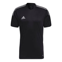 Men's adidas Stripe Alphabet Printing Round Neck Pullover Short Sleeve Japanese Version Black T-Shirt GQ1037