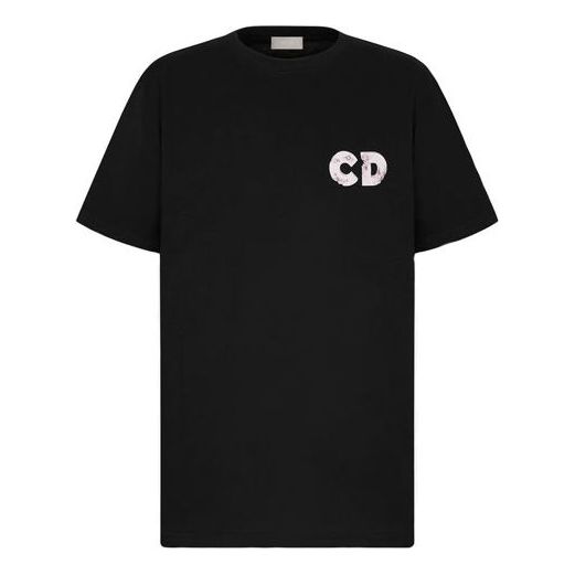 DIOR x Daniel Arsham Blue Ball Print Short Sleeve For Men Black 023J615C0554-C984