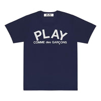 (WMNS) COMME des GARCONS PLAY Play Logo Tee 'Navy White' AZ-T175-051-1