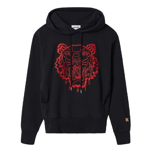 (WMNS) KENZO SS21 Tiger Head Embroidered Pattern Hoodie Black FB52SW8714MM-99