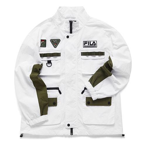 Fila FUSION x White Mountaineering Crossover Stand Collar Multiple Pockets Sports Colorblock Woven Jacket T11W117708F-WT